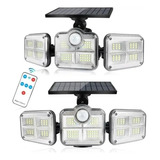 Foco Solar Triple, Cabezal Ajustable, Sensor Movimientos