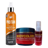 Kit Bronceador De Competencia Pro Tan + Body Colors + Aceite