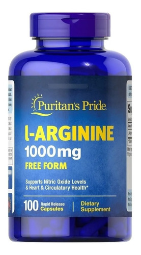 L-arginina 1000mg 100 Cápsulas Puritans