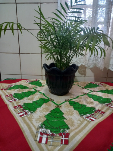 Toalha De Mesa Ou Fogão De Tecido C/ Barrado De Crochê Natal