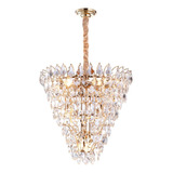 Lustre Paris Dourado E Transparente Bella - Aq024s