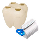 Kit Exprimidor Pasta Dental + Porta Cepillo Muela