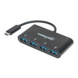 Hub Usb-c Con 4 Puertos Usb-a Manhattan - 162746/ Nexstore