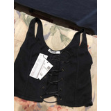 Top Zara Tipo Corset Color Negro! Talle S