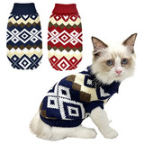 Vehomy 2 Suéteres De Navidad Para Mascotas, Diseño De Diaman