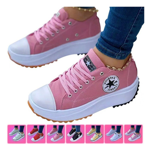 Zapatillas Con Plataforma Para Mujer, Estilo Casual