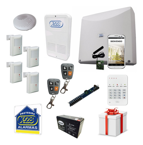 Kit Alarma Full Inalambrica X28 Domiciliaria Casa + Regalos 