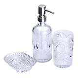 Banheiro  Kit Lavabo  Luxo 3 Peças Vidro Pierre Lyor