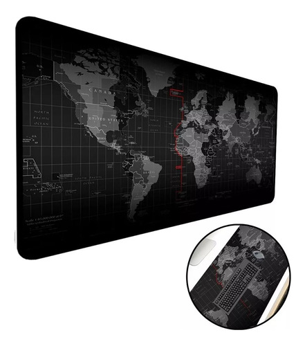 Mousepad Gamer Mapa Mundi Grande 70 X 30 Cm