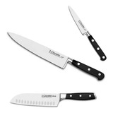 Set De 3 Cuchillos 3 Claveles Forge  20cm-santoku-oficio