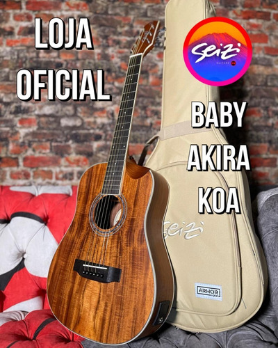 Violão Seizi Baby Akira Half Cutaway Koa Com Bag Orientação Da Mão Destro