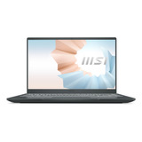 Portátil Msi Modern 14 Black 14 , Intel Core I5 1135g7  8gb De Ram 512gb Ssd, Intel Iris Xe Graphics G7 80eus 60 Hz 1920x1080px Windows 10 Pro