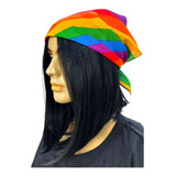 Bandana Lenço 55x55 Arco Iris 100% Algodão Lgbt