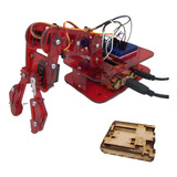 Chasis Brazo Robotico Minbox Sin Servomotores - Rojo