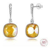 Aros Plata Cristal Swarovski Mostasa Joyas Regalo Mujer 