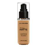 Base De Maquillaje Líquida L.a. Colors Truly Matte Truly Matte Tono Warm Honey - 40ml