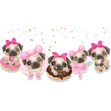 Pancarta De Cumpleaños Para Perro Pug, Suministros Para Fies