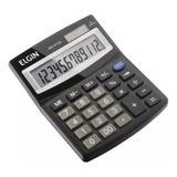 Calculadora De Mesa 12 Dígitos Bateria Solar Preto Elgin Lcd