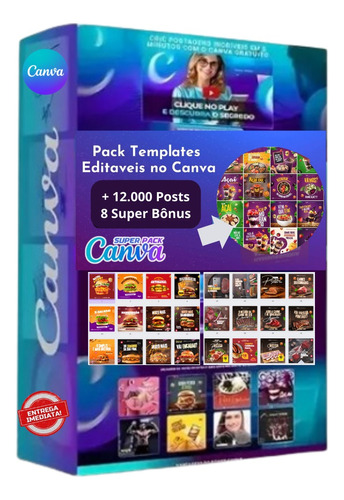 Pack Templates Canva +12.000 Posts Prontos Editáveis + Bonus