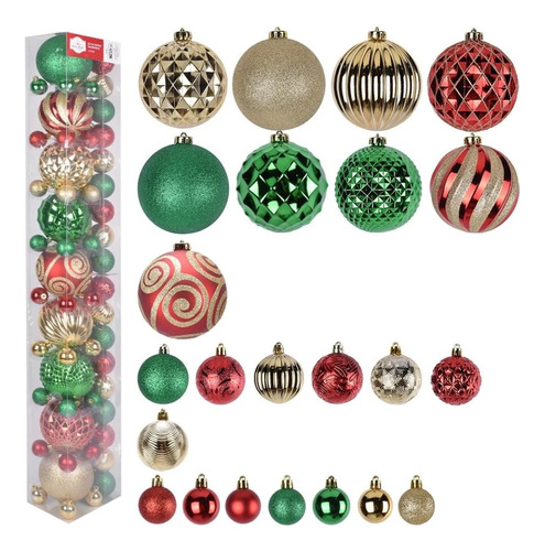 Set Esferas Decorativas Navideñas 81 Piezas Navidad