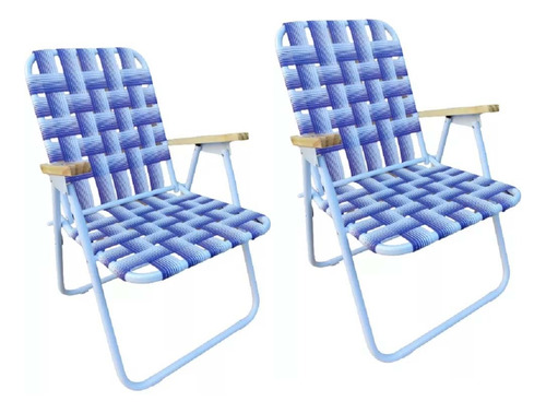 Reposera Sillón Playa Alto 1 Pos Plegable Soporta 120kg X 2u