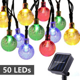 Guirnalda Solar Led Impermeable 7m 50 Focos 8 Modos