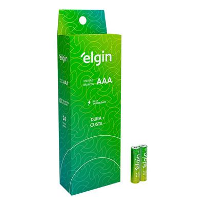 24 Pilhas Baterias AAA Elgin 3A Palito Alcalina 1 Tubo | MercadoLivre