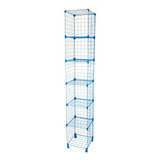 Estante Coluna Organizadora Aço Aramado 6 Nichos 40x40 Azul 