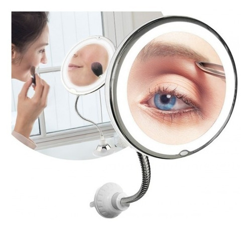 Espejo Led Flexible De Maquillaje Con Aumento X10