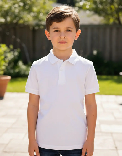 Playera Niño Tipo Polo 100% Algodón Del Rey