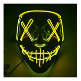 Mascara Led Neon Halloween Terror Cosplay Balada Carnaval Cor Amarelo