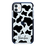 Funda Para iPhone Animal Print Vaca Personalizada Con Nombre