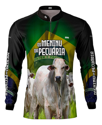 Camisa Agro Brk Os Meninu Da Pecuária  Proteção Solar Uv50+