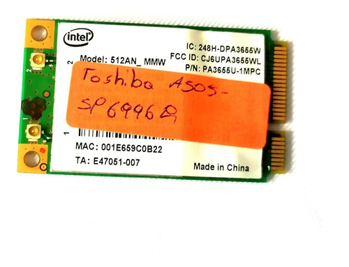 Tarjeta Wifi Toshiba Satellite A505-sp6996r