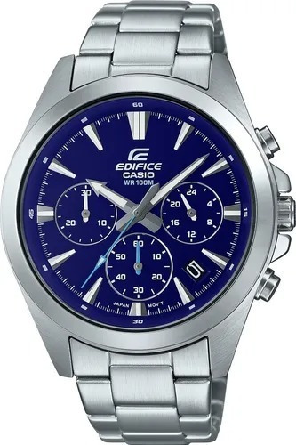 Reloj Casio Edifice Efv-630d-2a Acero Wr 100m Sumergible Cronometro Cierre Broche De Seguridad