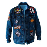 Chaqueta De Jean Parches Bordados Banda De Rock Y Metal Kiss