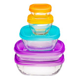 Topper De Vidrio Serve It Con Tapa De Colores Libbey 5 Pz