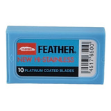 New Hi-stainless 10 Lâminas Platinum Coated Blades - Feather
