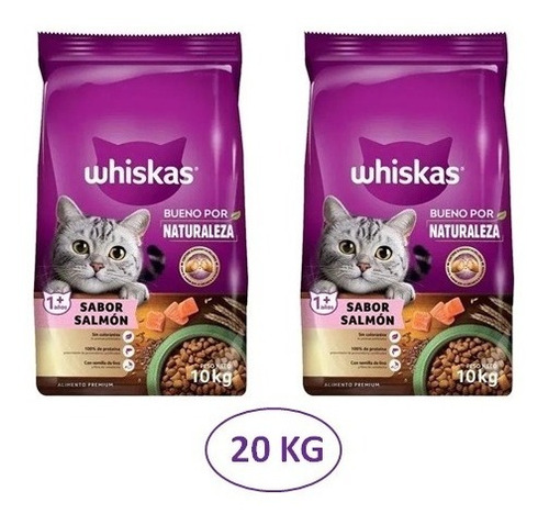 Alimento Whiskas Gato Salmon Bueno Por Naturaleza 20 Kg