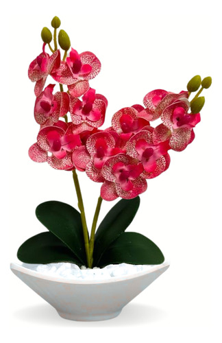 Planta Artificial Arranjo De Orquídea 12x Vaso Oriental