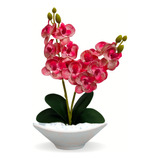Planta Artificial Arranjo De Orquídea 12x Vaso Oriental