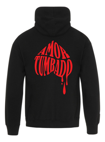 Sudadera Amor Tumbado Natanael Cano Corridos Negro Rosa D2