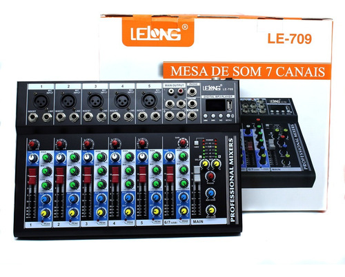 Mesa De Som Bluetooth Usb Mixer Mp3 Digital 7 Canais Flex 