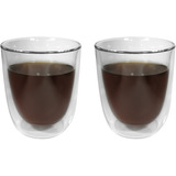 2 Vasos Tinteros Café Doble Vidrio Térmico Grande 280 Ml C/u