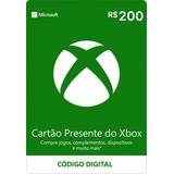 Cartão Xbox R$ 200 Reais Gift Card Microsoft Brasil