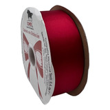 Cinta Satin Doble Cara 1715-9 De 38mm Rollo De 45.70mts Rojo