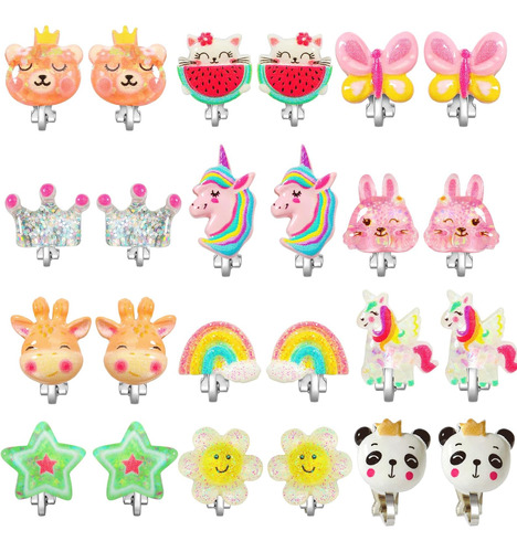 Pinksheep Bling Clip En Pendientes Para Niñas Pequeñas, De