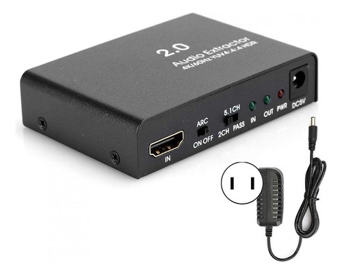 1x1 4k 60hz Hdmi 2.0 Extractor De Audio Digital Óptico Spli