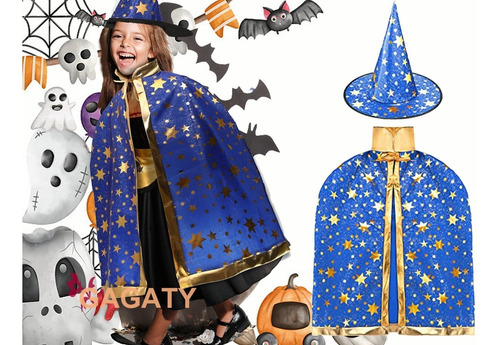 Disfraz Infantil Para Halloween, Cosplay Capa Con Sombrero