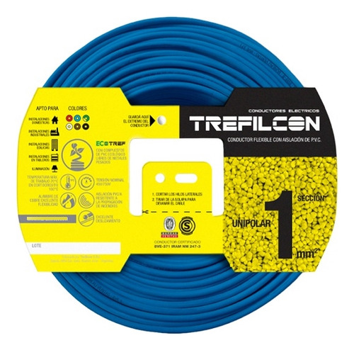 Cable Unipolar Trefilcon 1mm Certificado Normalizado X 100m 